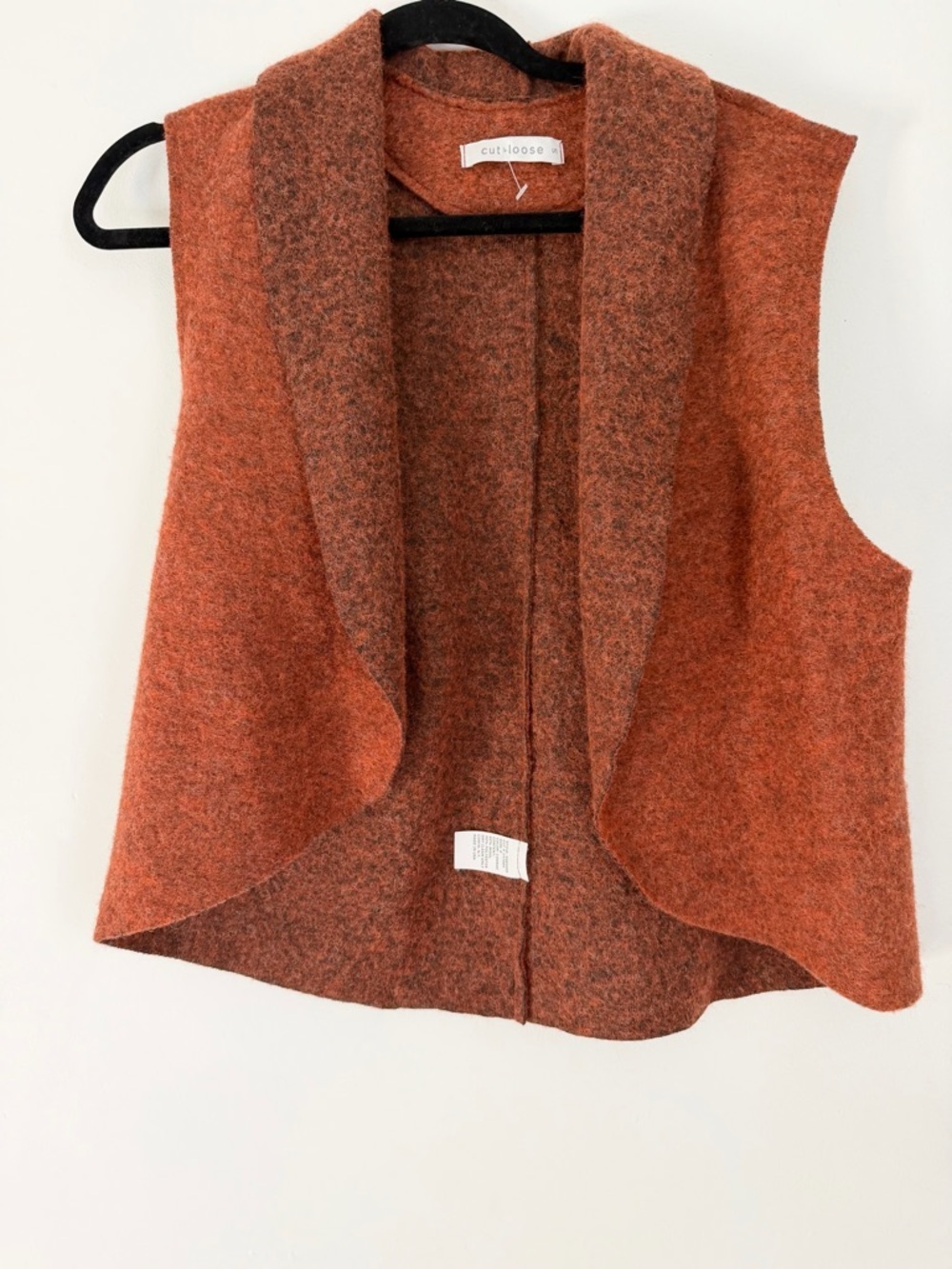 Cut Loose Orange burnt size small wool boiled vest sweater